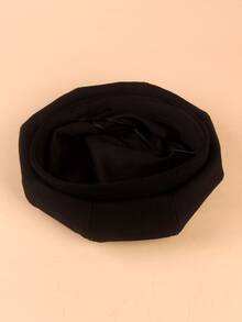 兒童素色貝雷帽 - 黑色 - 查看 3