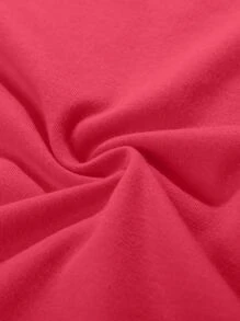 SHEIN LUNE 字母和心形印花 T 恤 图案 T 恤 女士上衣 - 西瓜粉 - 查看 3