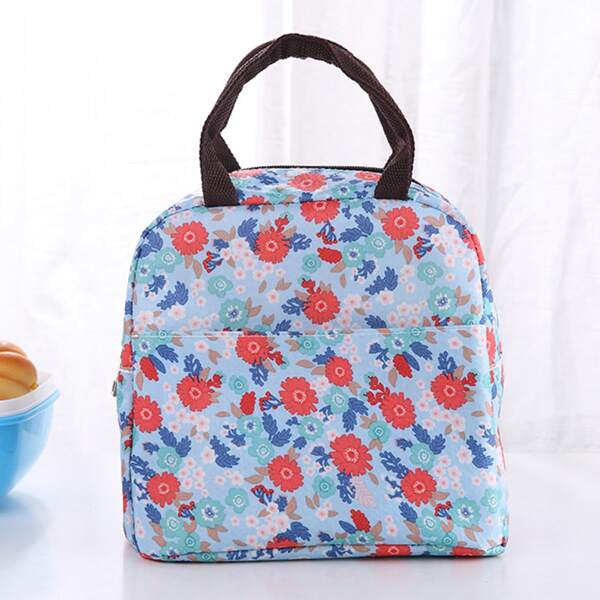 

Flower Print Lunch Bag, Multicolor