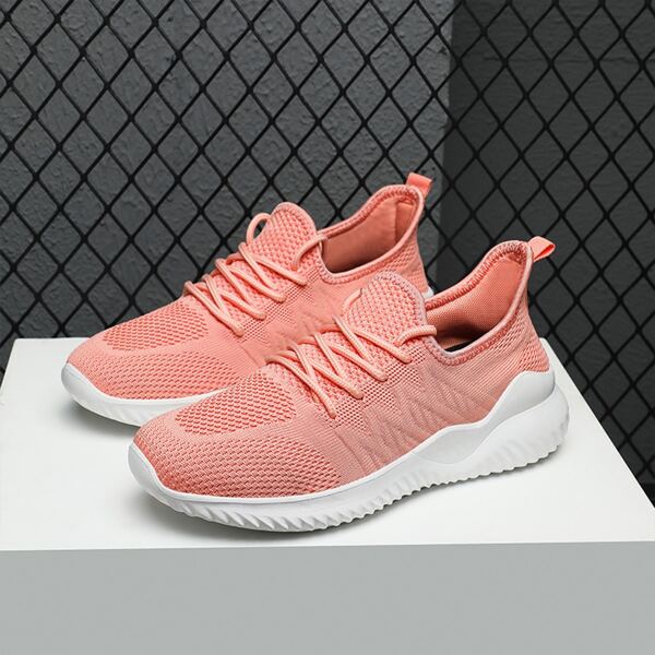 

Minimalist Lace Up Front Running Shoes, Pink