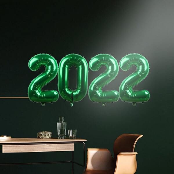 

4pcs Digital Shaped Decoration Balloon, Green