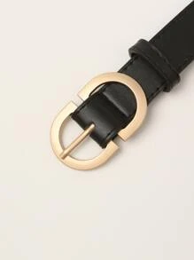 Metal Buckle Belt - Black - View 4