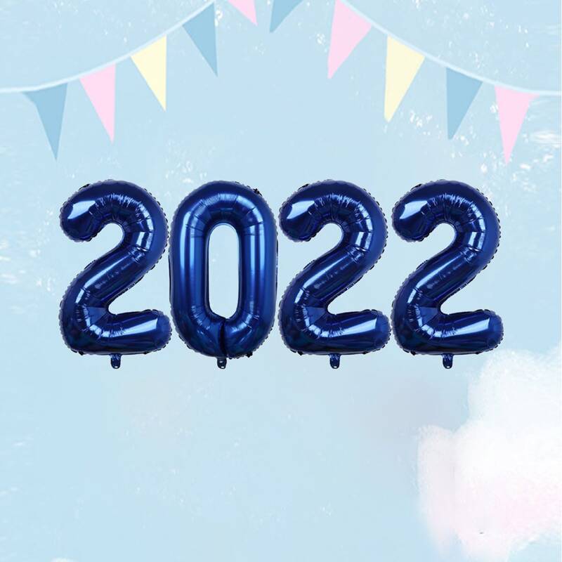 

4pcs Digital Shaped Decoration Balloon, Blue