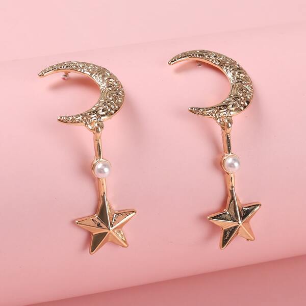 

Star Moon Decor Earrings, Gold