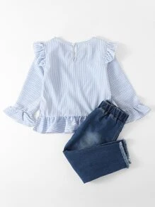 Bộ thời trang bé gái Bị tách Xù Sọc Giải trí - Nhiều màu - Xem 2