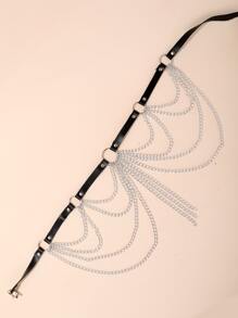 Dây đai trang trí chuỗi - màu đen - Xem 4