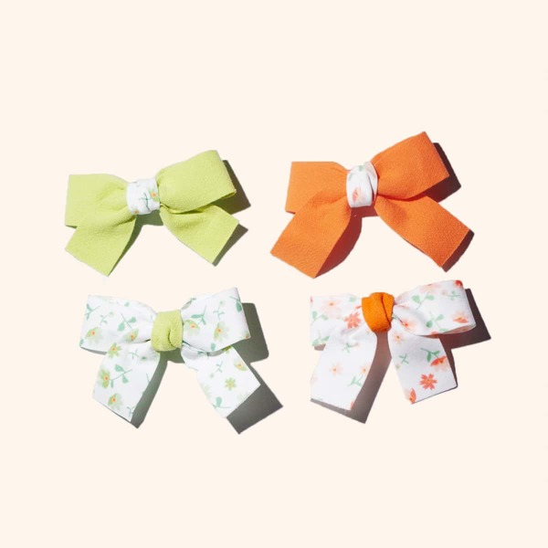 

4pcs Toddler Girls Bow Knot Hair Clip, Multicolor