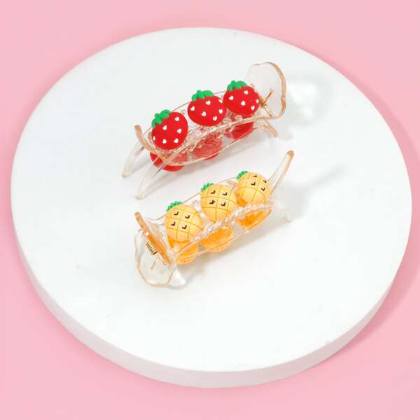 

2pcs Toddler Girls Fruit Hair Accessory, Multicolor