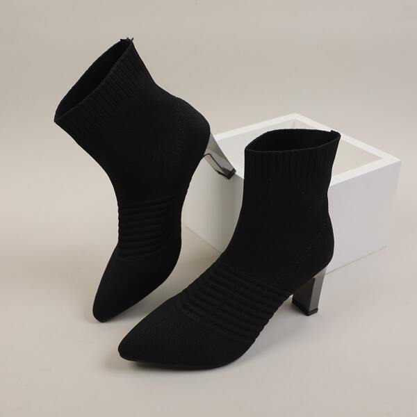 

Knit Slip On Chunky Classic Boots, Black