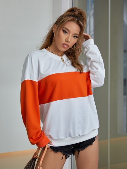 Colorblock Drop Shoulder Sweatshirt