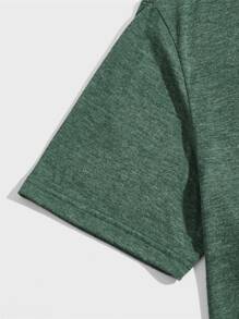 SHEIN Men Button Front Tee & Tartan Lounge Set - Multicolor - View 4