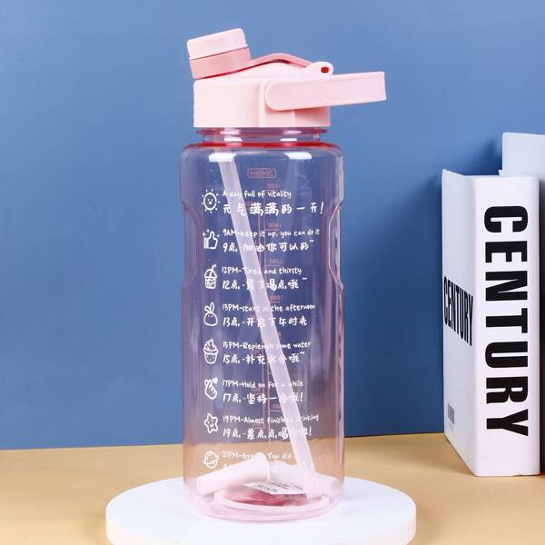 

Slogan Graphic Portable Tumbler, Pink