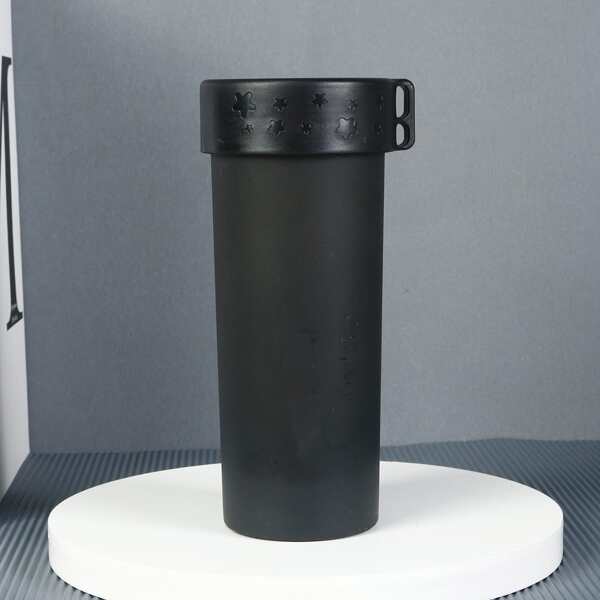 

Star Print Portable Water Bottle, Black