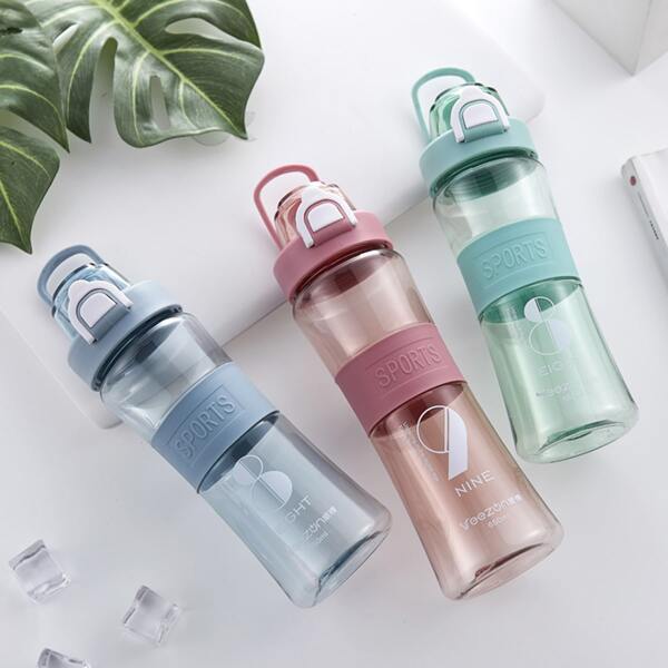 

Letter Graphic Random Color Portable Bottle, Multicolor
