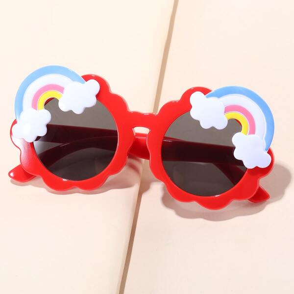 

Girls Rainbow Decor Sunglasses, Red