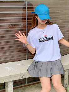 Halloween Graphic T-Shirt - White - View 3