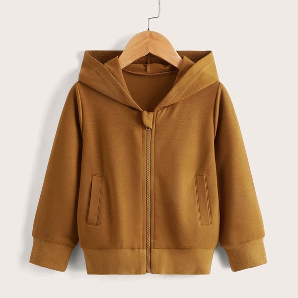 

Toddler Girls Zip Up Hoodie, Brown