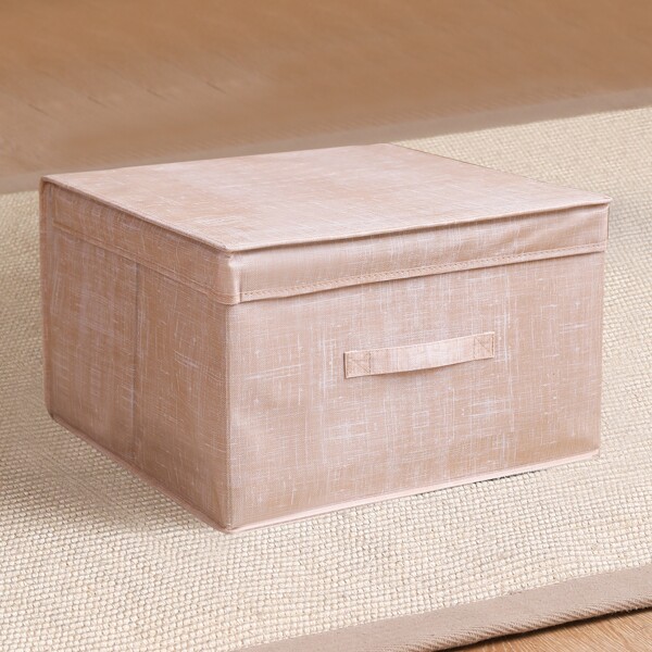 

1pc Collapsible Clothes Storage Box, Beige
