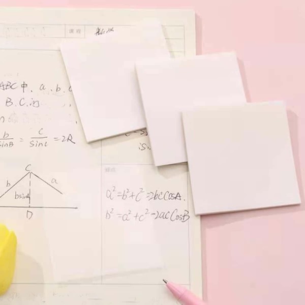 

2pcs Solid Color Sticky Note, Clear