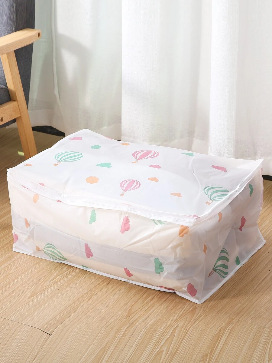 Hot Air Balloon Print Clothes Storage Bag - Multicolor - View 1