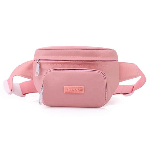 

Letter Patch Pocket Front Sling Bag, Pink