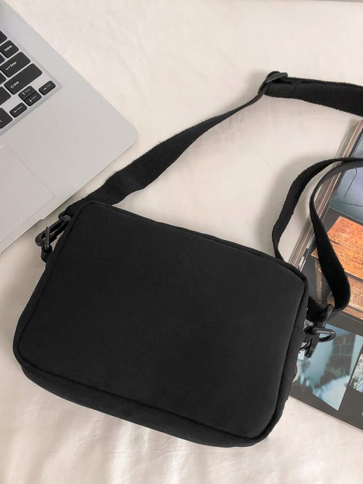 Hombres Bolso bandolera minimalista - Negro - Añade 3