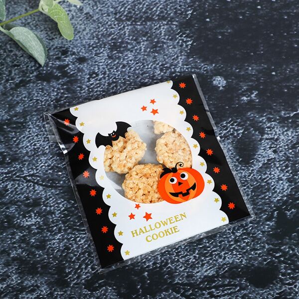 

100pcs Halloween Pattern Packaging Bag, Multicolor