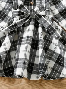 Toddler Girls Plaid Belted Shirt Dress