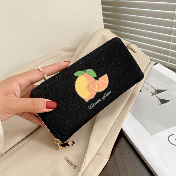 

Lemon Graphic Long Wallet, Black