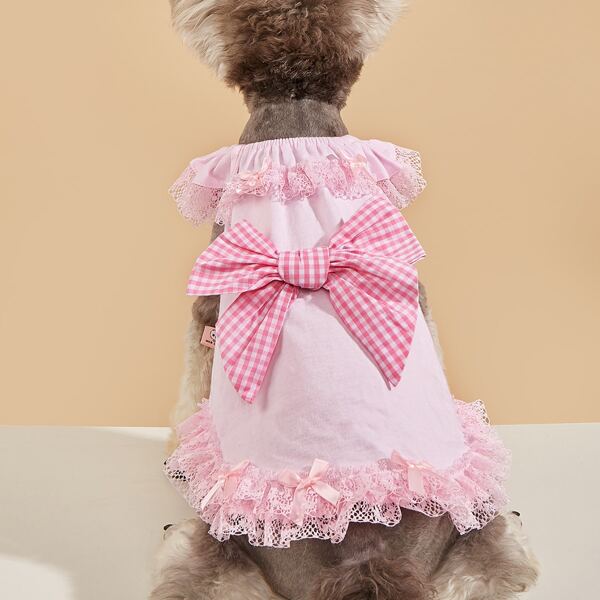 

Bow Decor Pet Dress, Pink