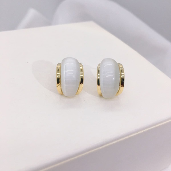 

14K Gold Plated Earrings, Light grey