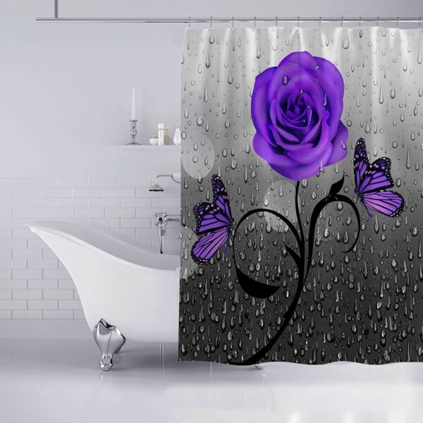 

Rose Print Shower Curtain, Multicolor