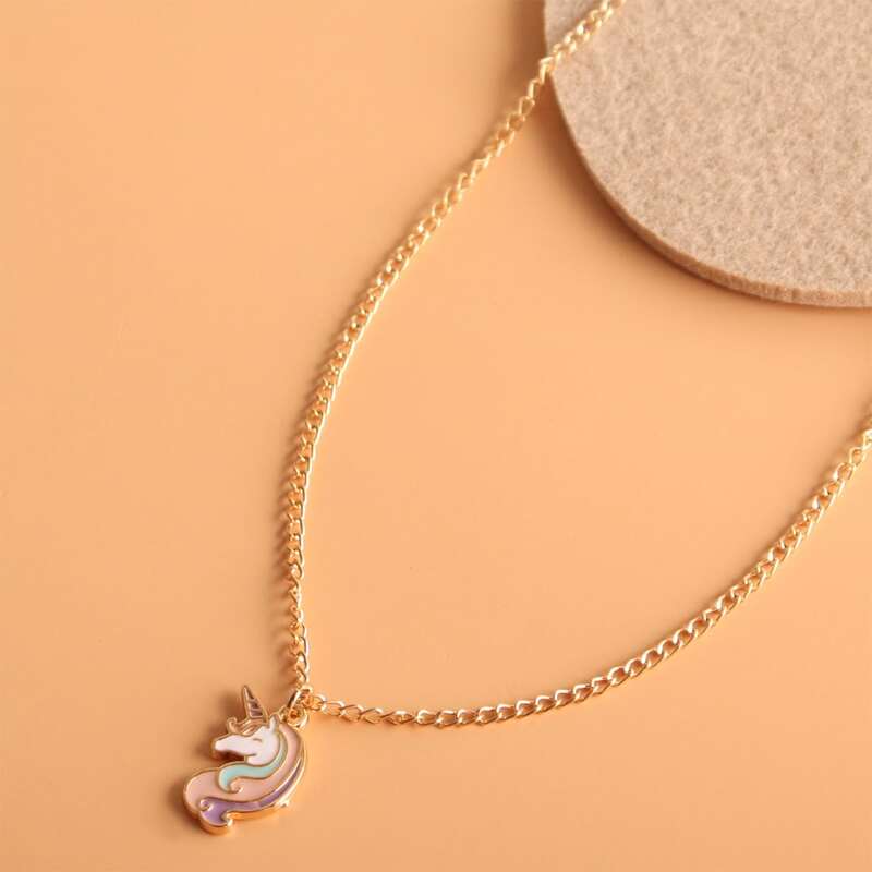 

Unicorn Pendant Necklace, Multicolor