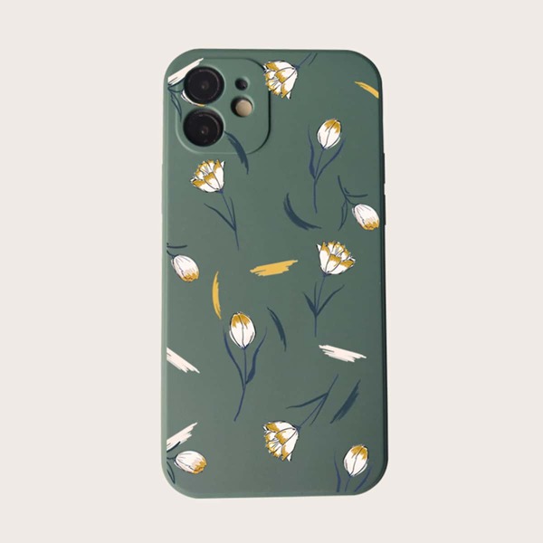 

Floral Print Phone Case, Dark green