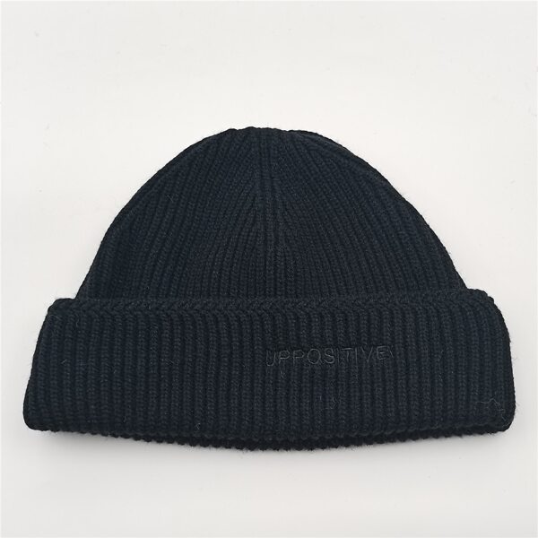 

Letter Embroidered Beanie, Black
