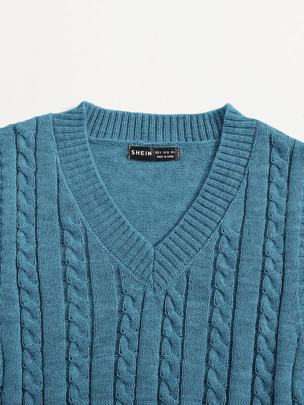 Cable Knit Sweater Vest SHEIN USA