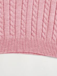SHEIN Unity 麻花編織毛衣背心 - 淺粉色 - 查看 4