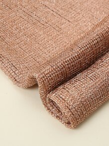 1pc Ladies' Fashionable Gold Thread Tassel Scarf Shawl For Party, Gathering, And Daily Wear - Champagne - View 4