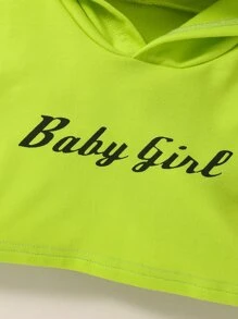 Capucha con estampado de letra con pantalones deportivos con costura lateral en contraste - Multicolor - Ver 4