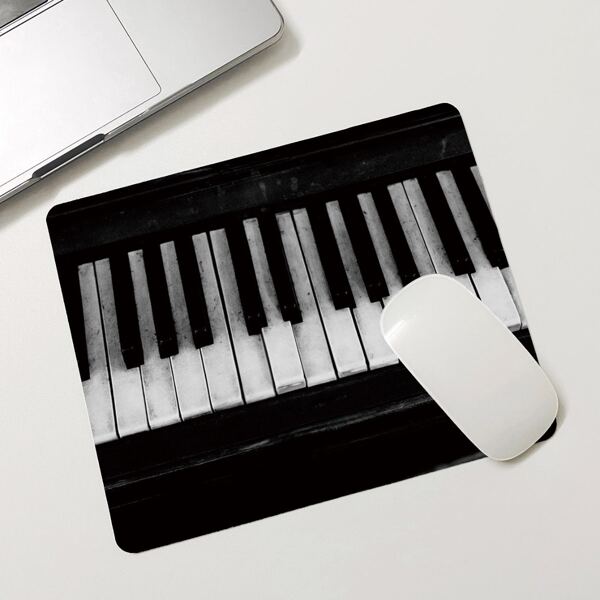 

Piano Keys Mouse Pad, Black and white