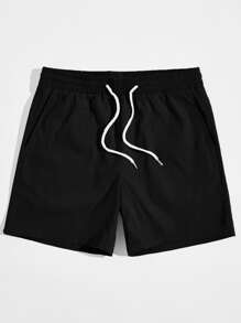 Manfinity VCAY Men Slant Pocket Drawstring Waist Solid Shorts