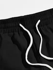 Manfinity VCAY Men Slant Pocket Drawstring Waist Solid Shorts