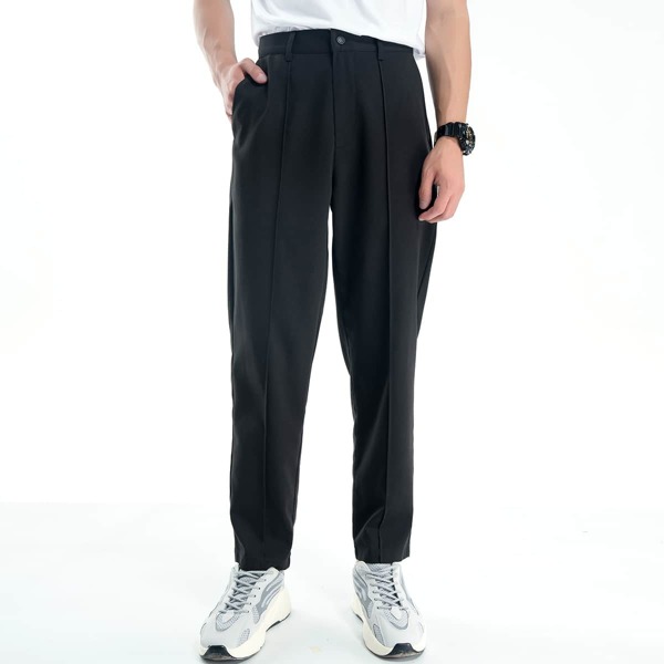 

Men Slant Pocket Tailored Pants, Black