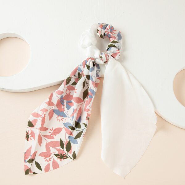 

Floral Print Scarf Hair Tie, Pink