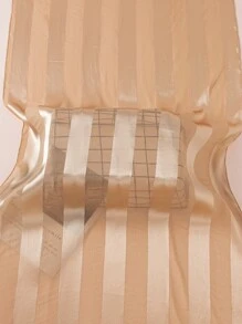 1 chiếc khăn quàng cổ trơn tối giản cho nữ, khăn lụa, khăn choàng bằng vải satin, dây buộc tóc, băng đô lý tưởng để tôn lên vẻ ngoài của bạn, phụ kiện cho phụ nữ, mùa đông, mùa thu - Màu be - Xem 2