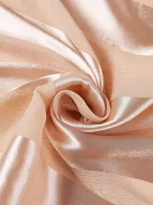 1 chiếc khăn quàng cổ trơn tối giản cho nữ, khăn lụa, khăn choàng bằng vải satin, dây buộc tóc, băng đô lý tưởng để tôn lên vẻ ngoài của bạn, phụ kiện cho phụ nữ, mùa đông, mùa thu - Màu be - Xem 4