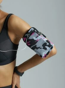 迷彩圖案透氣臂袋 - 玫紅色 - 查看 2