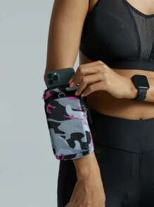 迷彩圖案透氣臂袋 - 玫紅色 - 查看 3