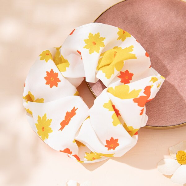 

Floral Print Scrunchie, Yellow
