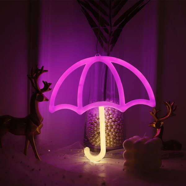 

1pc Umbrella Shaped Neon Light, Multicolor